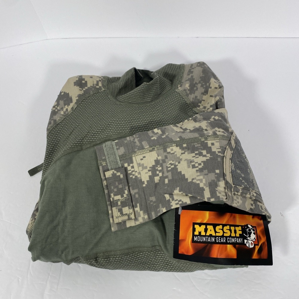 Massif Mountain Gear Long Sleeve Shirt‎ Mens Small Camo Army Combat Tactical P1